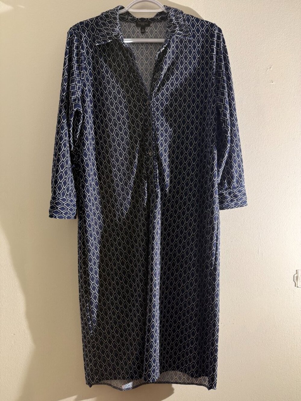 Talbots Navy Blue White Shirt Dress | Office | MP